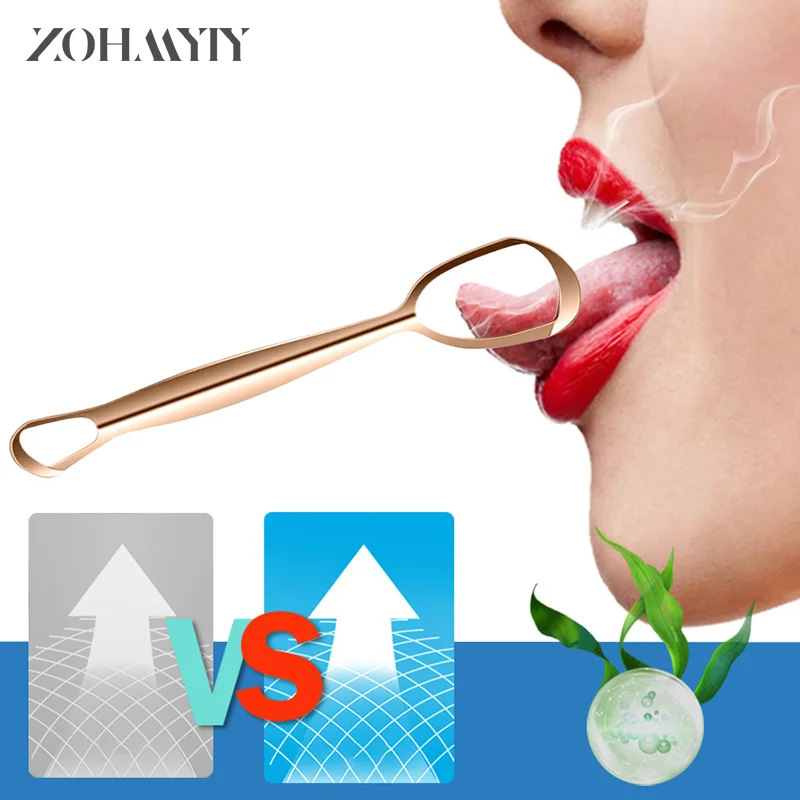 Double Sided Stainless Steel Tongue Scraper Oral Care Hygiene Cleaner Tongue Brush Fresh Breath Mouth Oral Hygiene Cleaning Tool