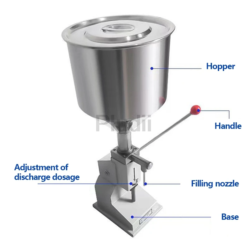 5-50ML ręczna maszyna do napełniania płynem A03 komercyjna dysza dozownika cieczy tłok sprężyna śruba wklej olej miód wypełniacz do butelek