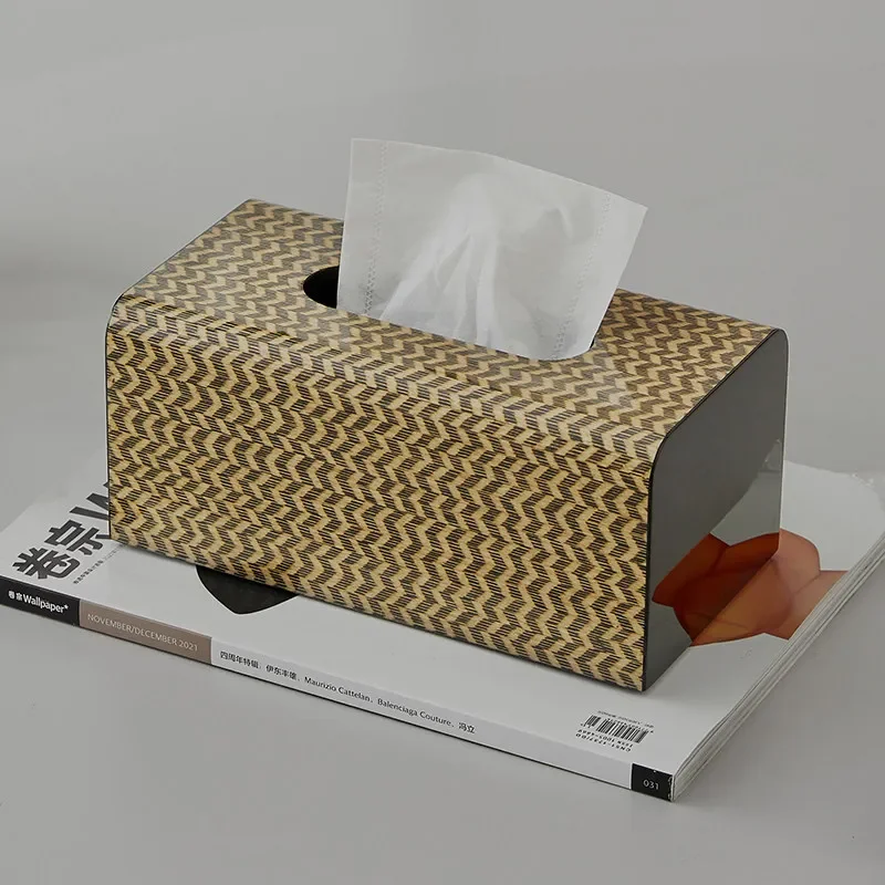 Luxury Tissue Box Cover for Living Room Coffee Table Desktop Storage Tray Elegant Home Decor Ornament High End Chinese Style