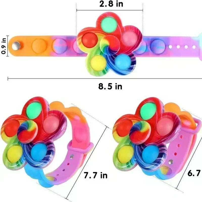 Children Glow Bubble Top Bracelet Flash Rotate Watches Glow in The Dark Kid Toys Birthday Return Gift Novelty Funny Luminous Toy