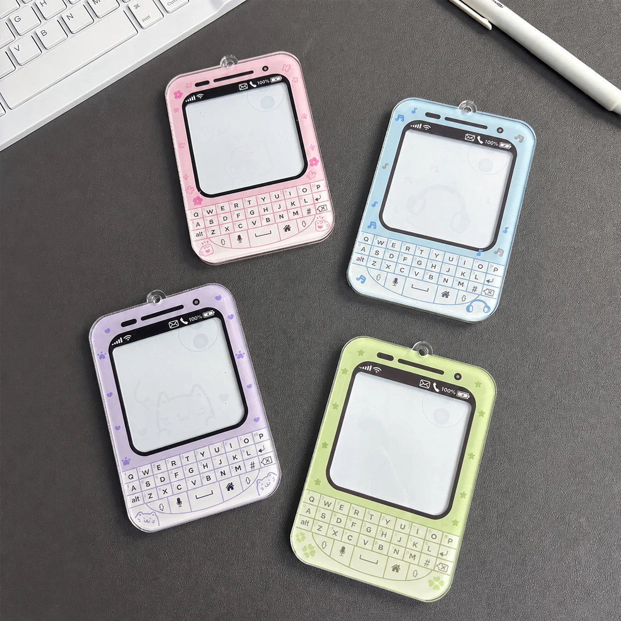 Frame Charm Phone Shaped Photo Frame Pendant Guka Card Holder Acrylic Acrylic Photo Card Holder For Bag Pendant Instax Photo
