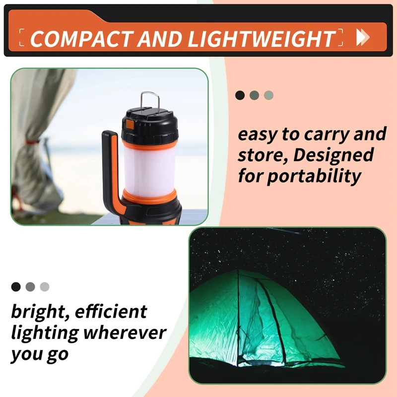 LED Portable Searchlight Rechargeable Waterproof Searchlight Emergency Multi-Function Searchlight Black And Red