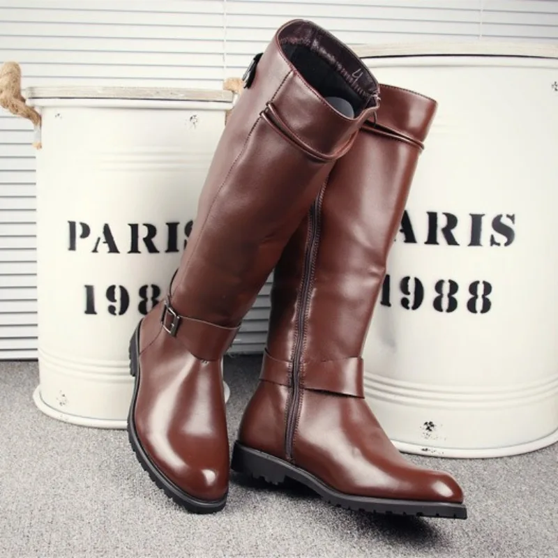 

Autumn New High Quality Mens Long Boots British High-end Men Boots Designer Shoes Men Motorcycle Boots Knight Soft Leather Botas