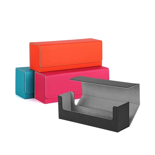 Imagen 2 del producto Caja de cartas de cuero PU, cubierta de alta calidad, soporte contenedor, colección para juegos de mesa, TCG, CCG, MTG, YuGiOh, más de 400