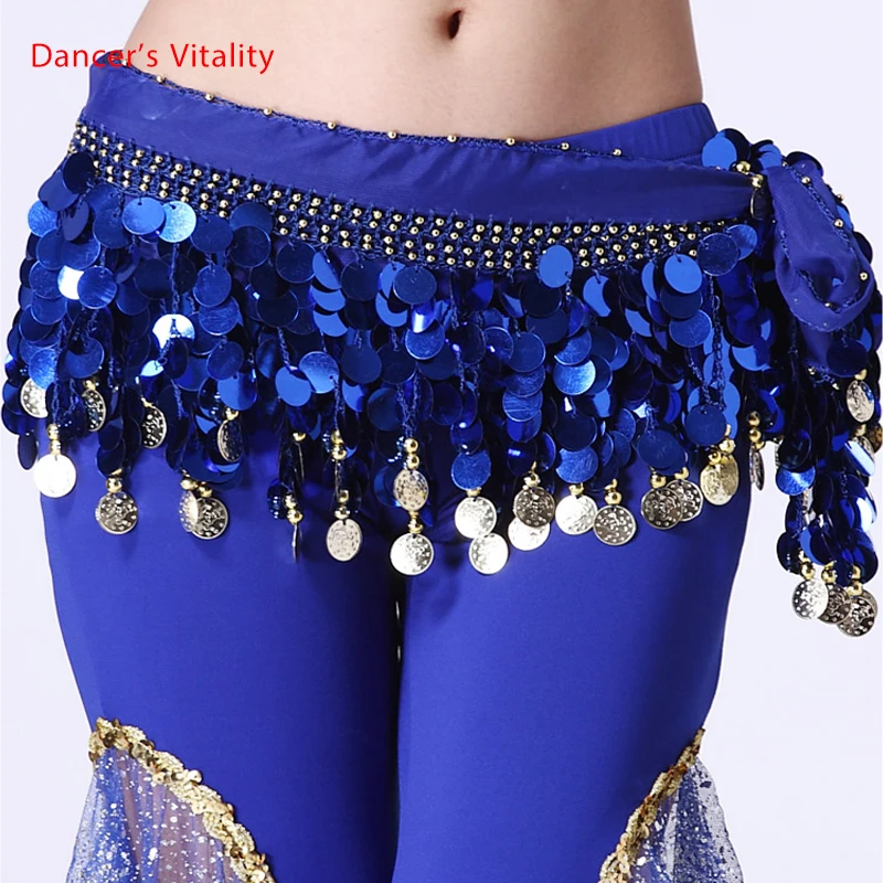 Belly dance belt costumes sequins tassel belly dance hip scarf for women belly dancing belts indain colors belt