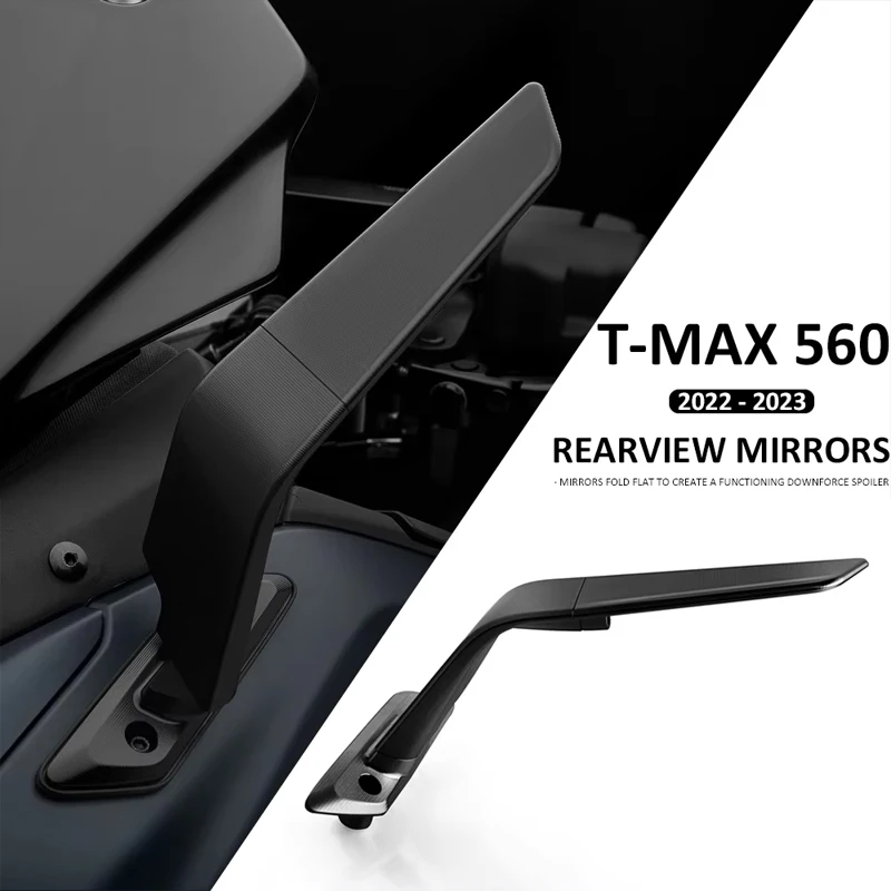 For Yamaha TMAX500 TMAX530 TMAX560 Motorcycle Stealth Mirrors TMAX 560 Rotating Fixed Rearview Mirror Sports Winglets Mirror Kit