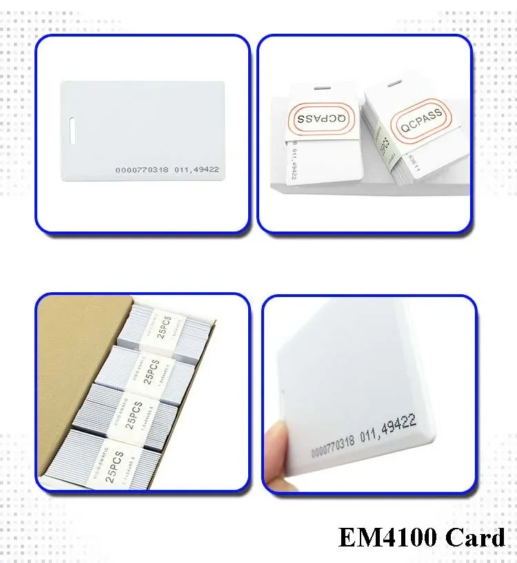 100Pcs ACCESS CONTROL CARD EM4100 125khz Cards карта TK4100 Chip RFID Clamshell NFC Tag 1.8mm