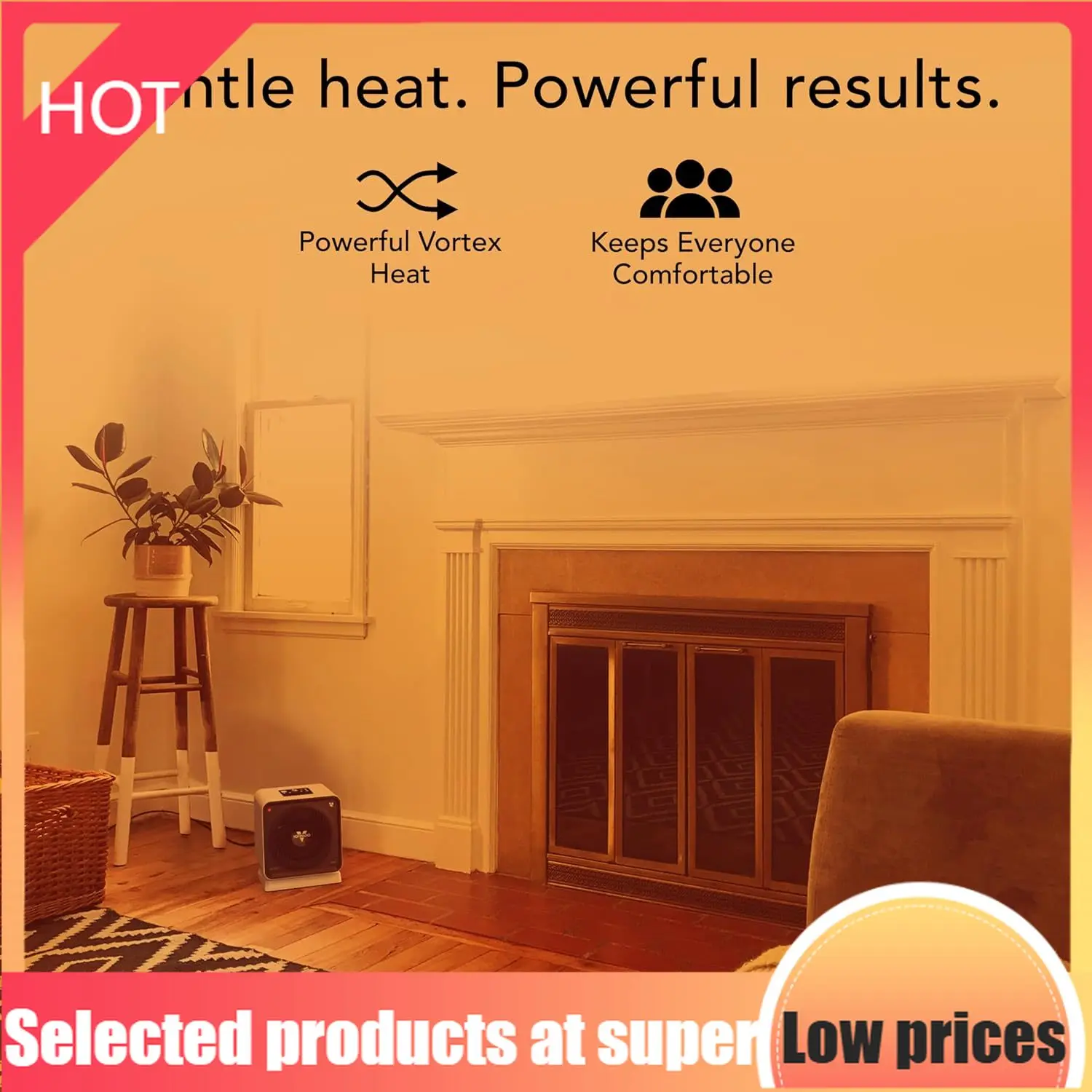 

Competitive Item-Velocity CUBE 5 OSC Whole Room Space Heater With 70º Oscillation, Remote Control, Vortex Heat Circulation, LED