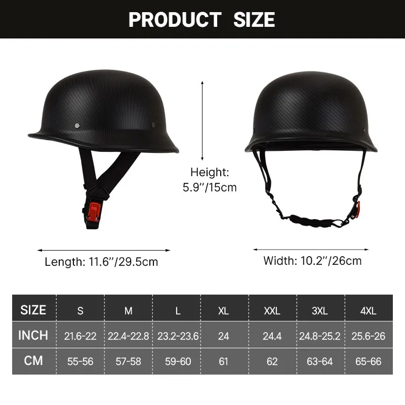 Oversize XXL-4XL Size German Style Vintage Helmet Motorcycle Face Helmet Biker Pilot Casco Moto Motorcycle Helmet DOT