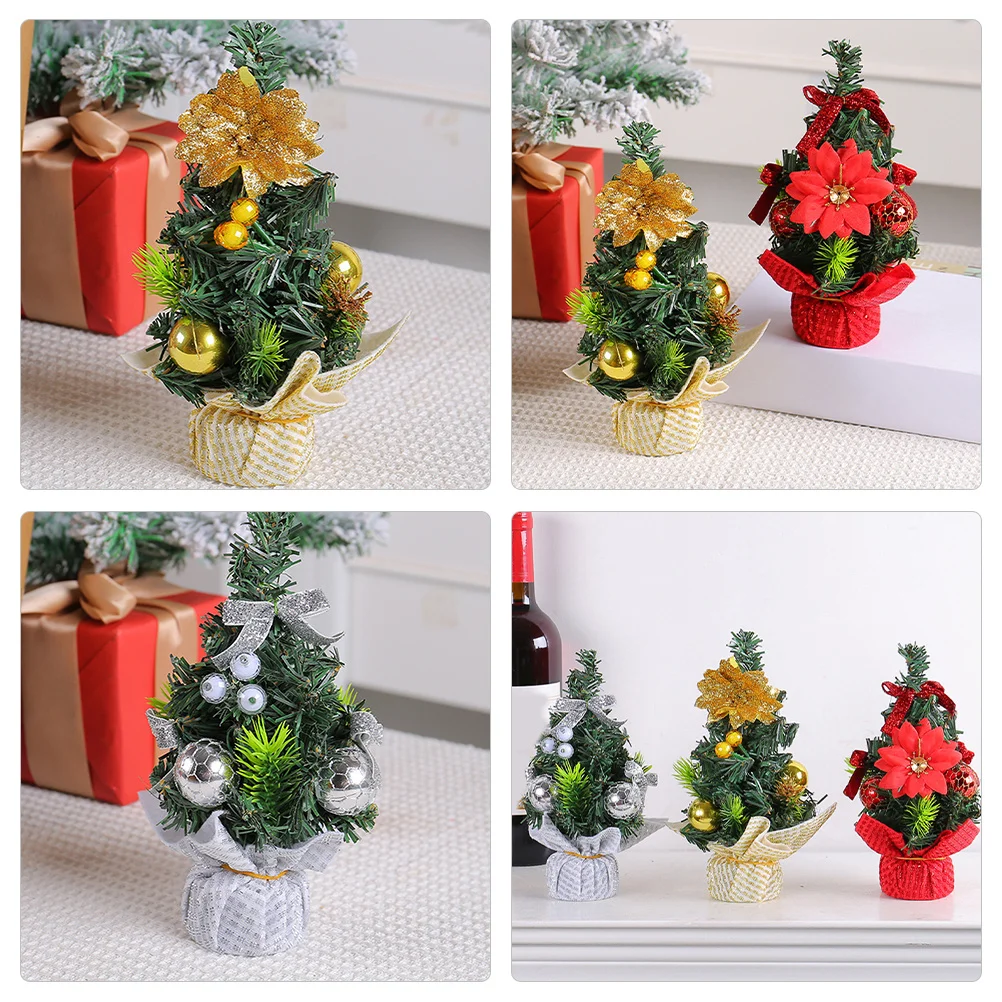 

3Pcs Mini Christmas Tree Decoration Vivid Artificial Xmas Tree Desktop Tabletop Decor for Home Party Festival Scene Supplies
