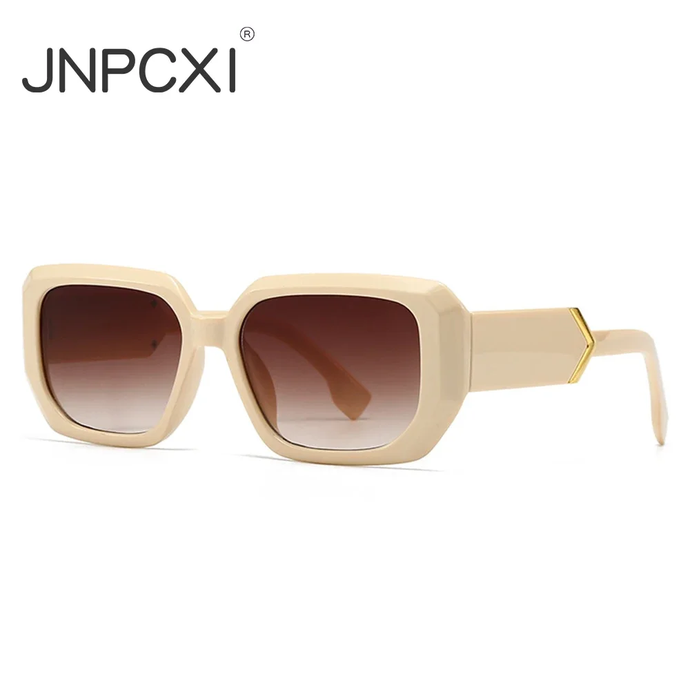 JNPCXI Ins Popular Fashion Square Arrow Design Candy Color Women Sunglasses Retro Beige Men Shades UV400 Sun Glasses