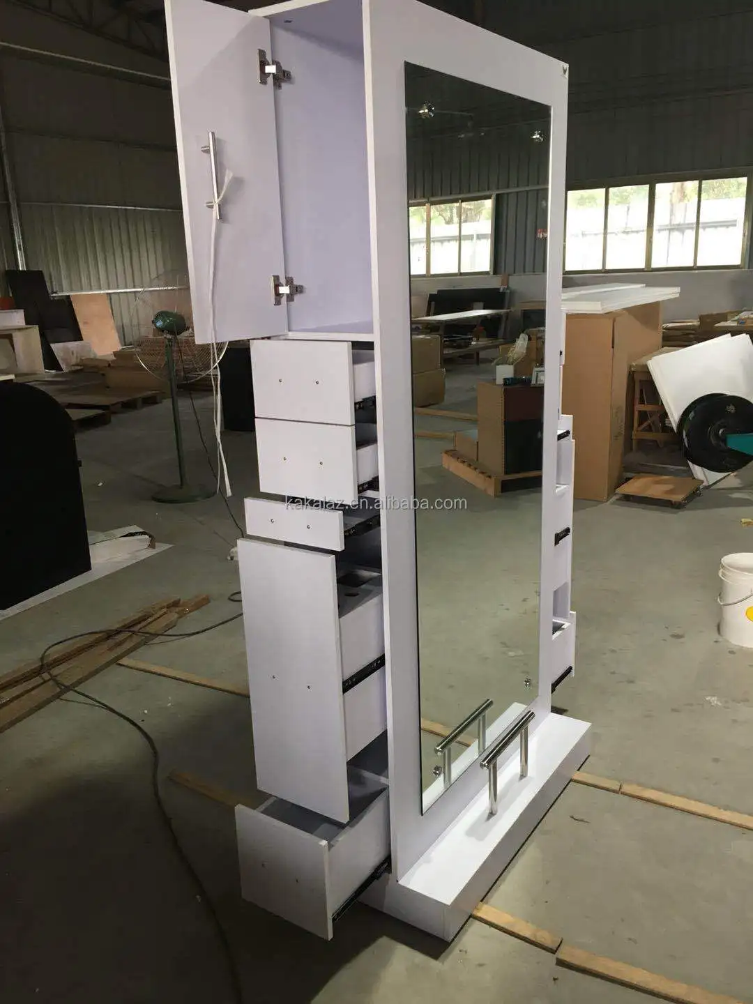 Customizable Color Multi-drawer Mirror Table Portable Barber Station Barber Station Cabinet