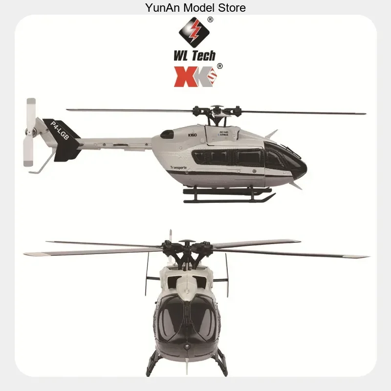 XK K160 4CH Brushless RC Helicopter 6G Gyro Stabilization One-Key Takeoff/Landing Flybarless EC145 Scale RTF