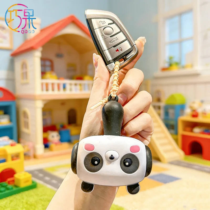 Creative cartoon cute panda decompression sound hammer keychain bag pendant exquisite fashion gift for friends