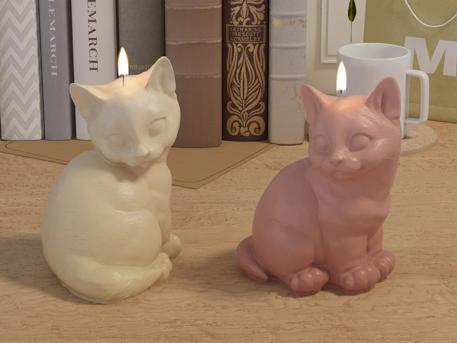 3d Kitten Candle Resin Mold DIY Kitten Candlestick Ornament Gips Mold Crafts Home Decoration