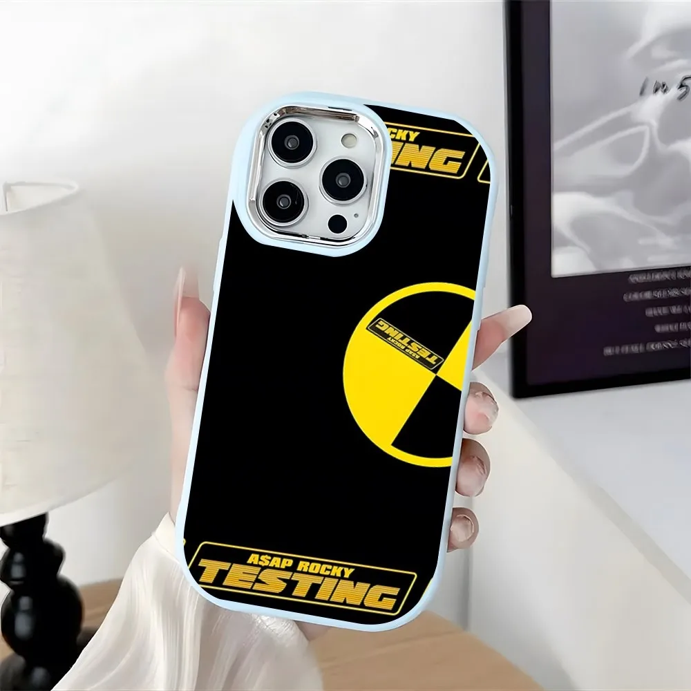 ASAP Mob Asap Rocky Rapper TESTING Phone Case Plating Camera Oval Soft Silicone For IPhone16 15 11 12 13 14 Pro Max Thicken Can