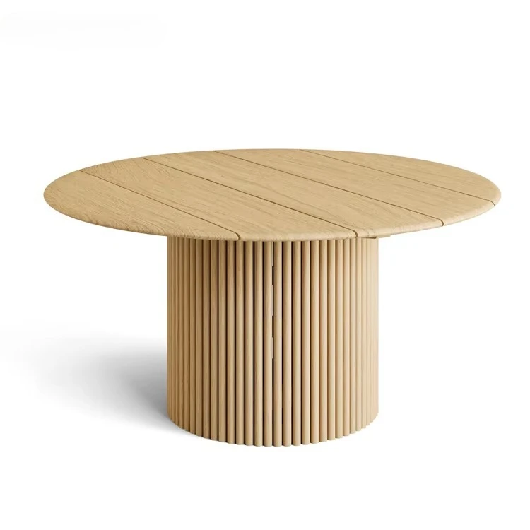 & Outdoor Big Round Dining Table with Aluminum Alloy Modern Design Lightweight & Durable for 6-8 People