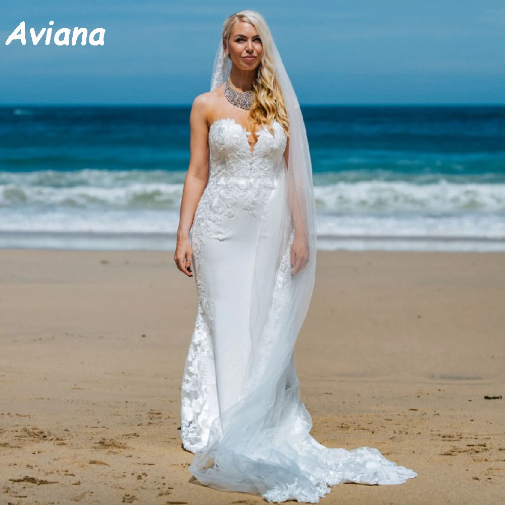 Vestido De novia De sirena personalizado 2025, vestido De novia hecho a medida sin mangas, vestido De novia con escote en forma De corazón, vestidos De novia