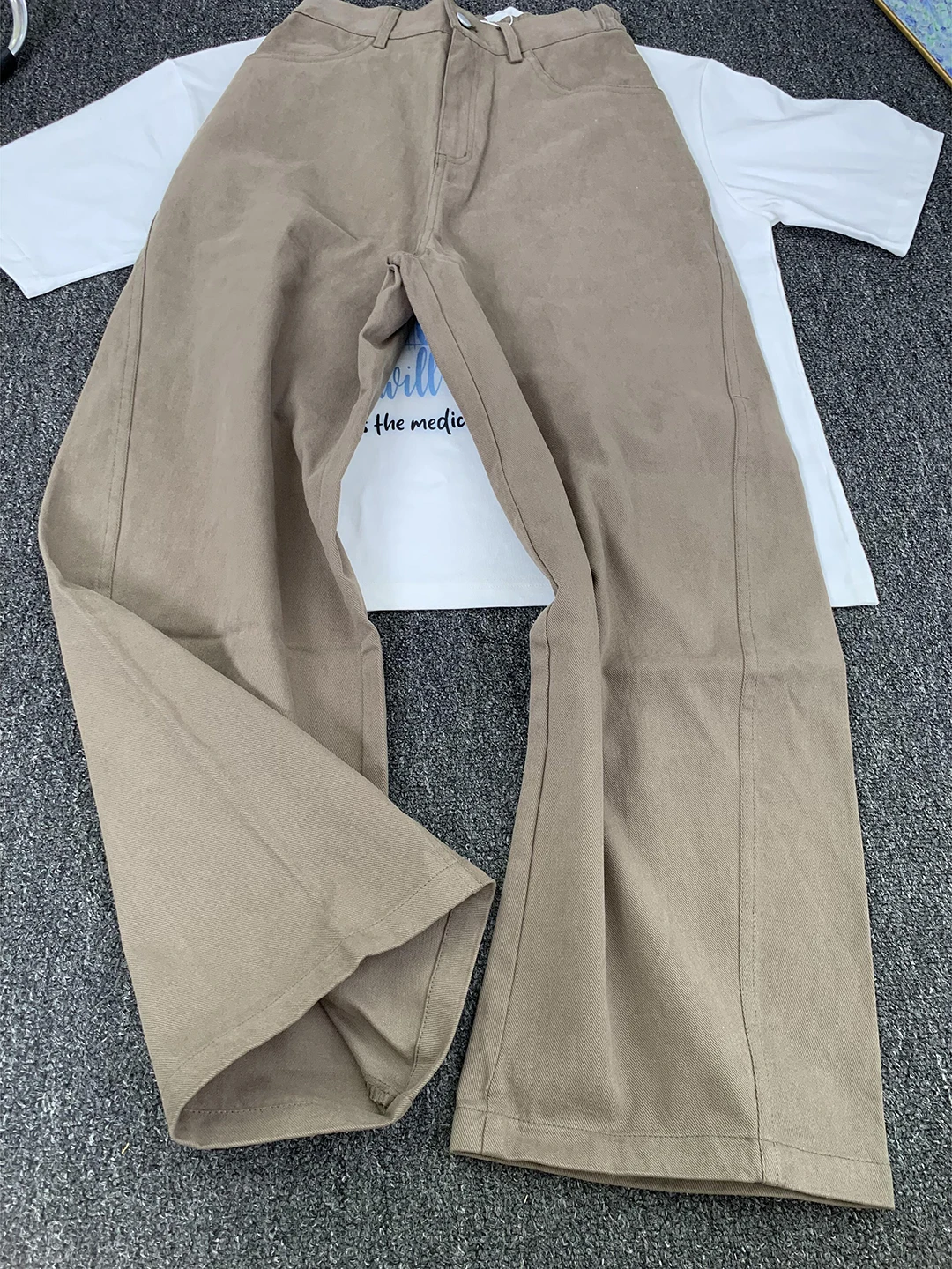 

Retro American Coffee Color Knife Men's Jeans Waed Wide Leg Workwear Pants Cleanfit Straight Leg Trousers