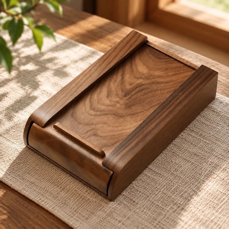 Under-Desk Wooden Storage Drawer with Strong Adhesive for Discreet Office Organization and Space Saving
