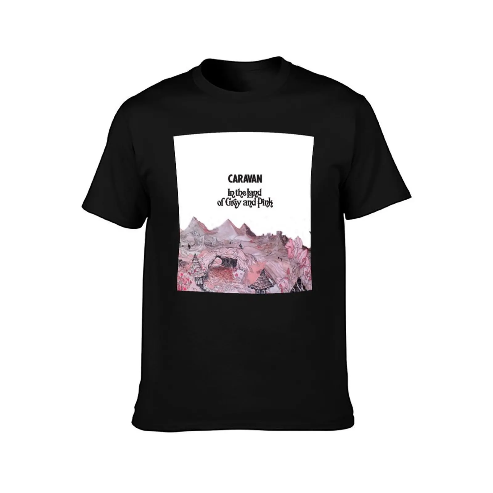 Caravan - In the land of Grey and Pink T-Shirt, Summer Casual Cotton Tee, Oversized Streetwear Tops, Vintage Graphic Print