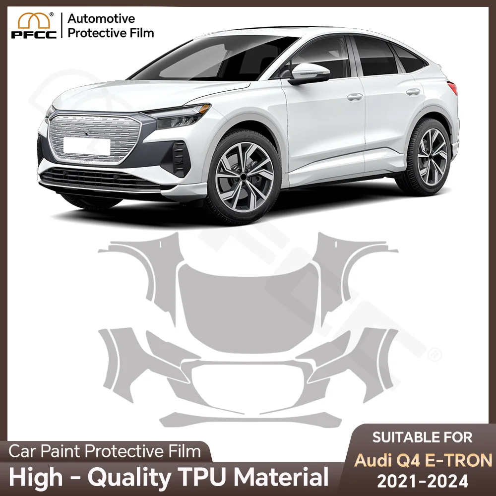

For AUDI Q4 E-TRON 2021-2024 Precut Paint Protective Film TPU Scratch-Resistant Self-Healing Clear Film PPF Car Accessories