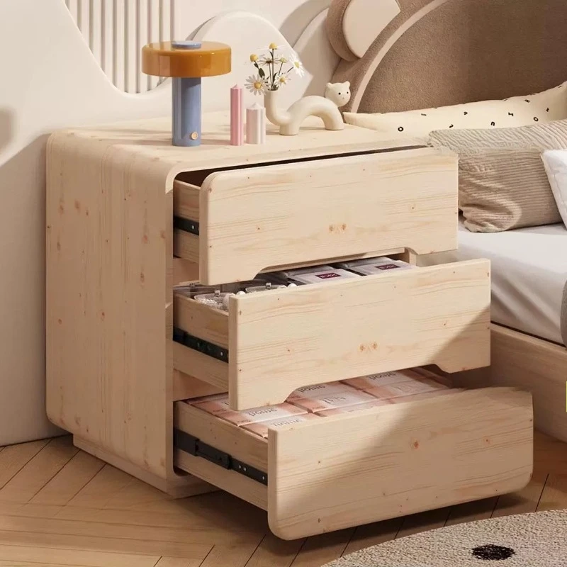 Trendy Simple Bedside Table Bedroom Luxury Nordic Mid Century Modern Bedside Table Storage Small Criado Mudo Home Furniture