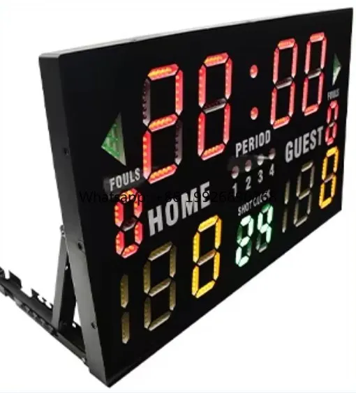 

Portable Digital Electronic Basketball Scoreboard With Editable 14/24 Sec Shot Clock for Multi-Sports Football Tennis Baseball