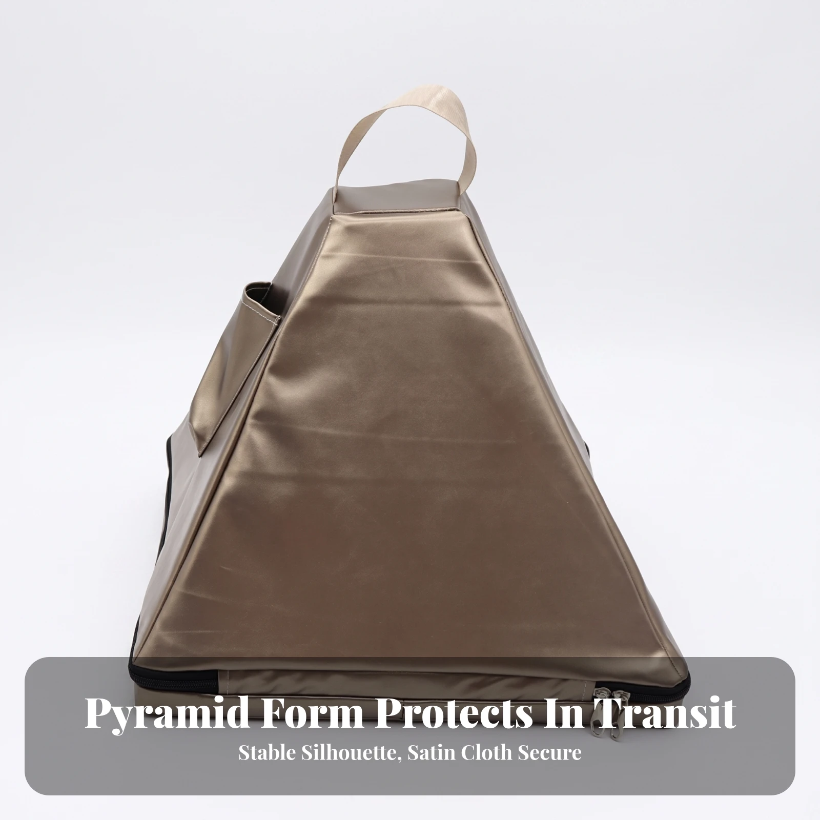 Pyramid Bag with Side Pocket Compact Pyramid Bag Purse Modern Small for Everyday Carry, Travel