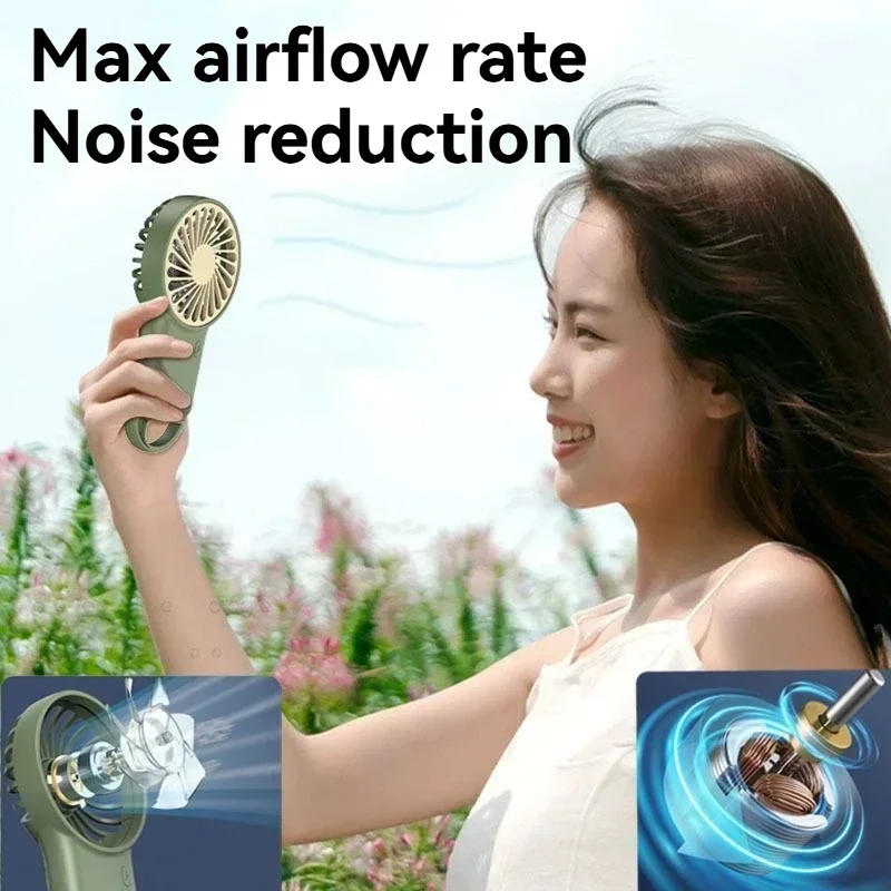 

New Foldable USB Rechargeable Mini Handheld Fan with Hook for Camping Travel Outdoor Home Office