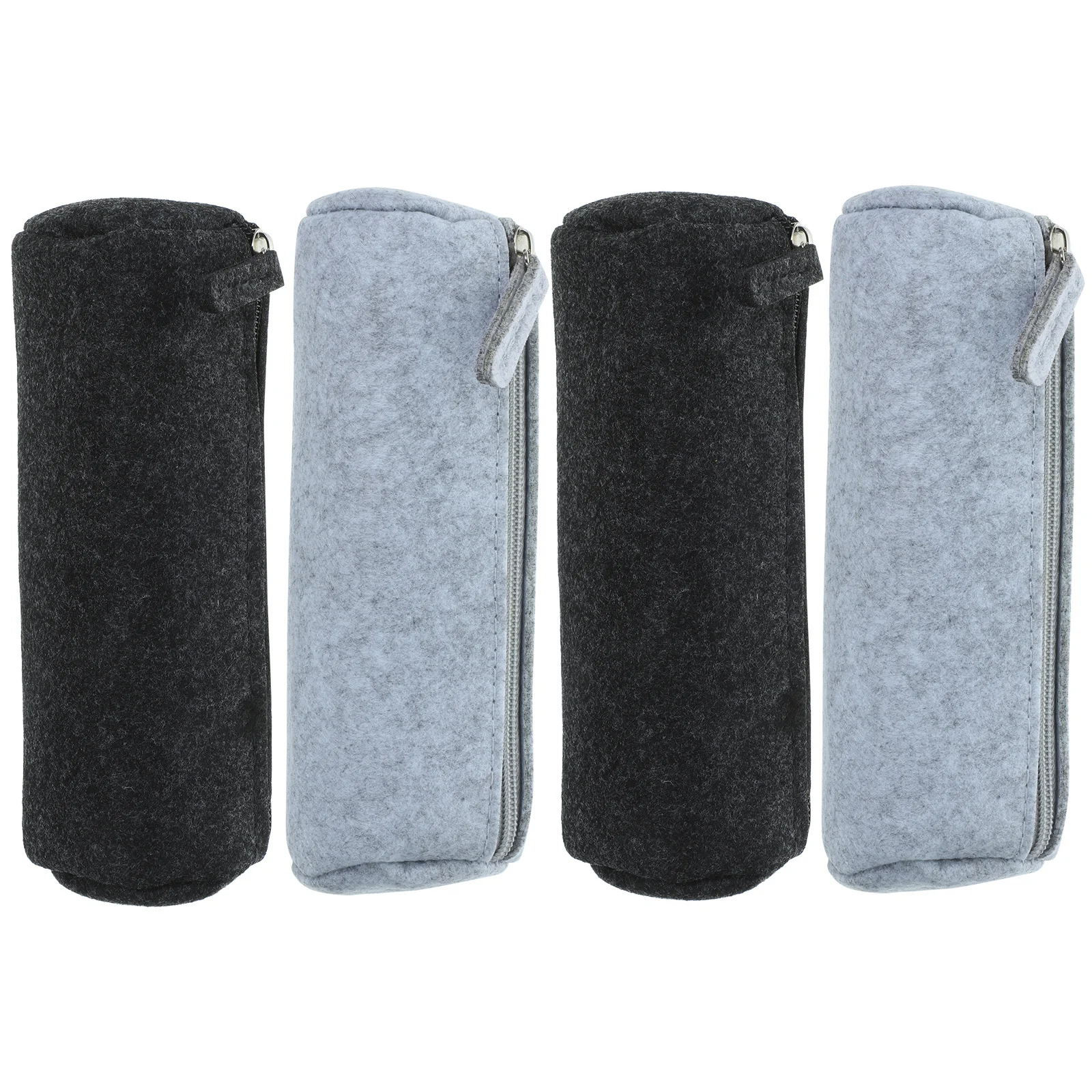 

4 Pcs Zipper Felt Pencil Case Storage Bag Organizer Office Supplies Holder
