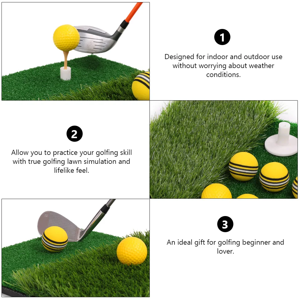 

1Set Golfing Practice Mat PP Nylon Grass Eva Material No Installation Needed Indoor Outdoor Golf Swing Practice Equipment