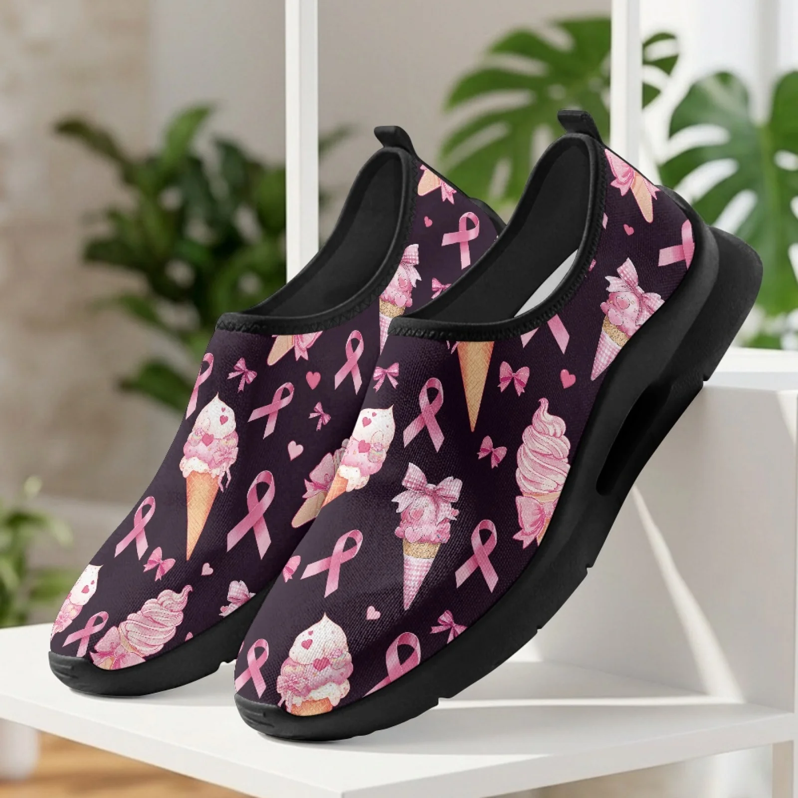 PENSTROLL Comfortable Walking Shoes Casual Lightweight Casual Shoes for Office Men Ice Cream Ribbon