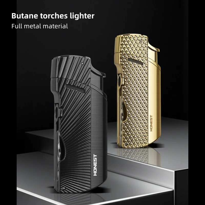 

HONEST Cigar Lighter Premium Utility Portable Torch High Power Lighter New Metal Lighter Windproof Tools Festival Gifts Outdoor