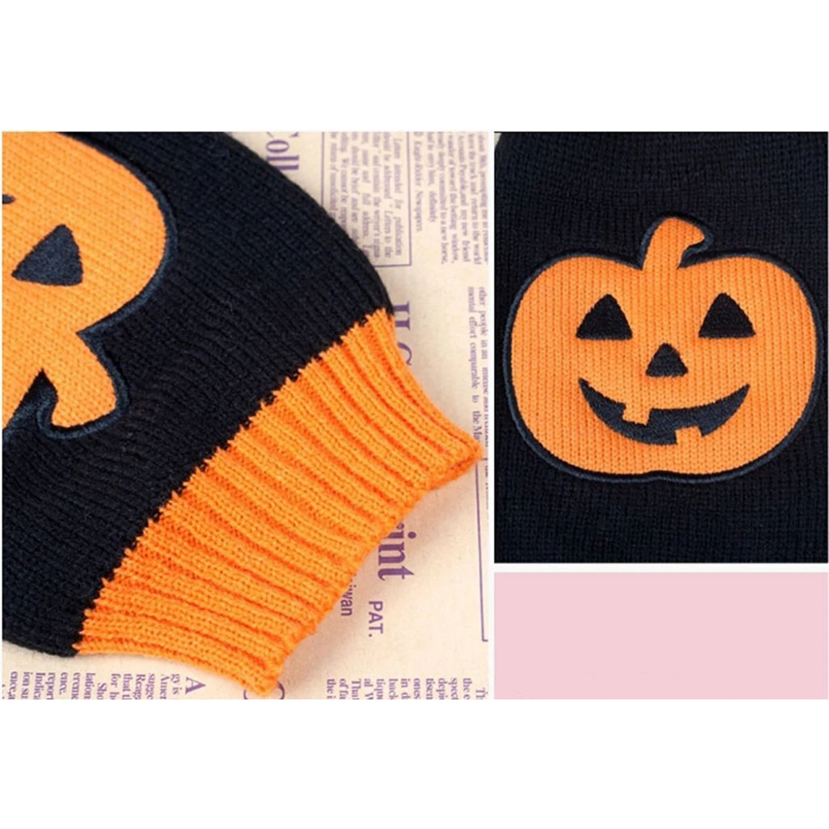 

Pet Sweater Halloween Pumpkin Costume Tiny Small Dog Puppy Sweater