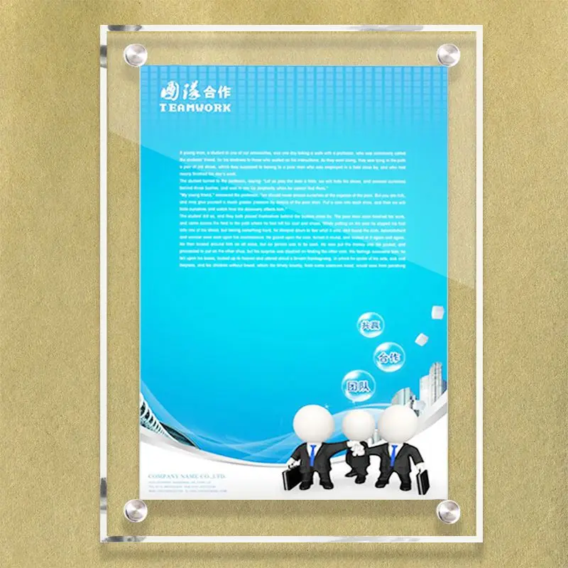 Naxilai Transparent acrylic panel double plywood spot sale billboard hanging wall display brand plexiglass panel