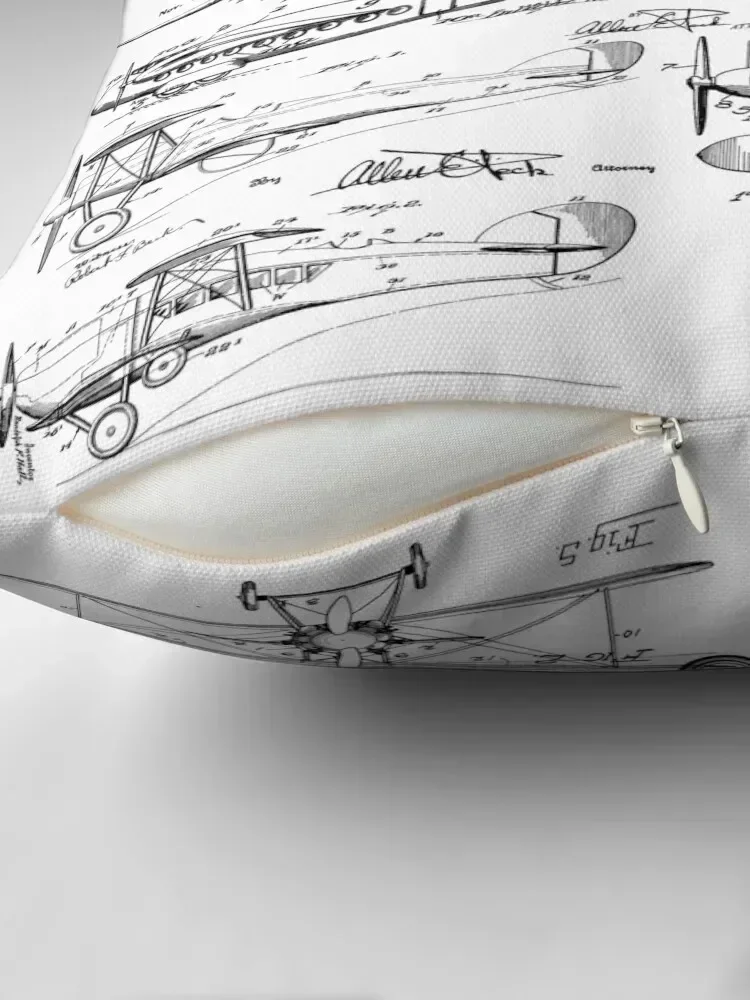 Aviation Biplane Blueprint Drawing Gift for Pilots Throw Pillow Sofas Covers Covers For Sofas pillow