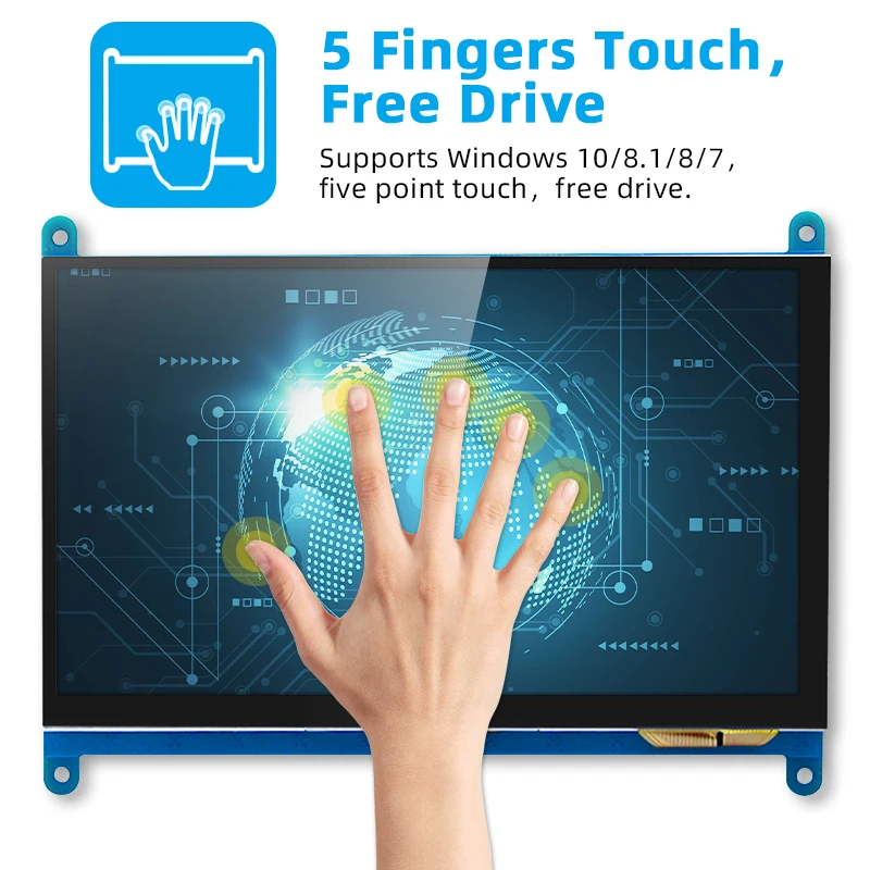 Raspberry Pi 7 inch Touch Screen Display IPS 1024x600 HDMI-compatible LCD Display for Raspberry Pi 4 Model B PC Secondary Screen