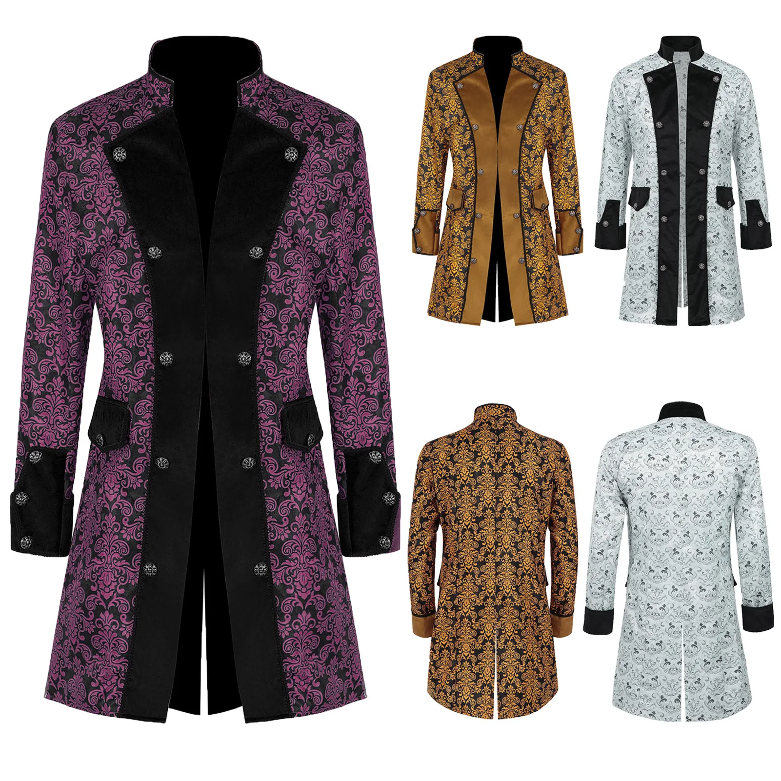 

2026 New Arrival Foreign Trade Clothes Medieval Coat Men Steampunk Jacket Renaissance Costume Halloween Costume Adult Male