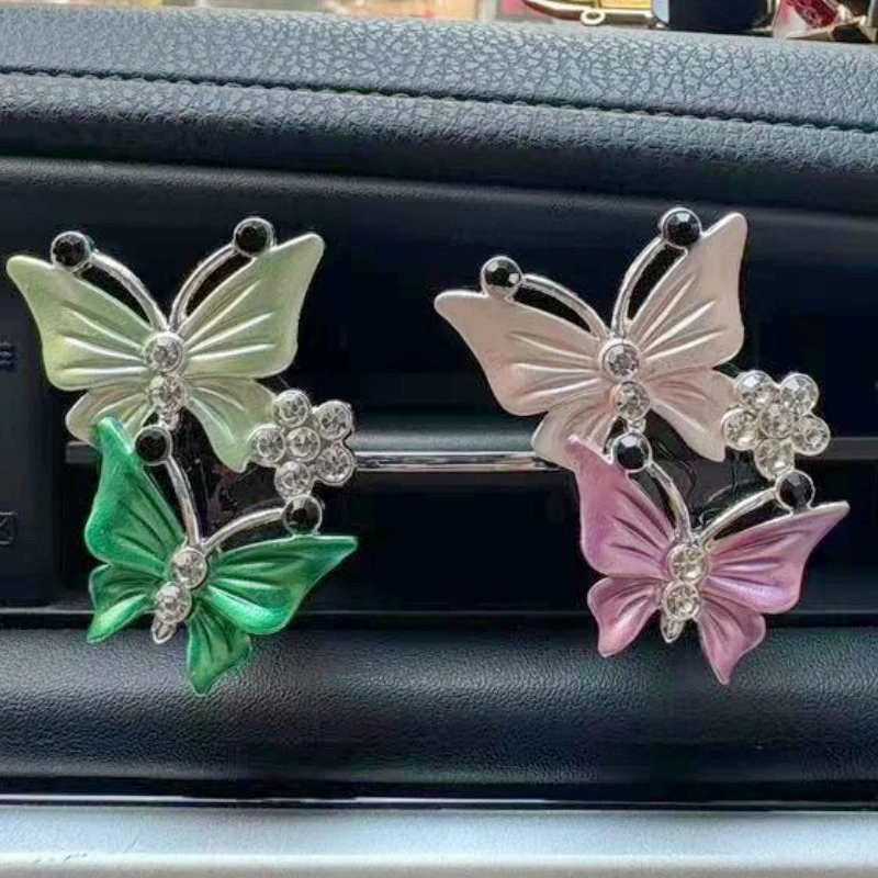 Car Air Outlet Freshener Clip Exquisite Diamond Butterfly Air Outlet Perfume Clips Jewelry Goddess Interior Auto Accessories