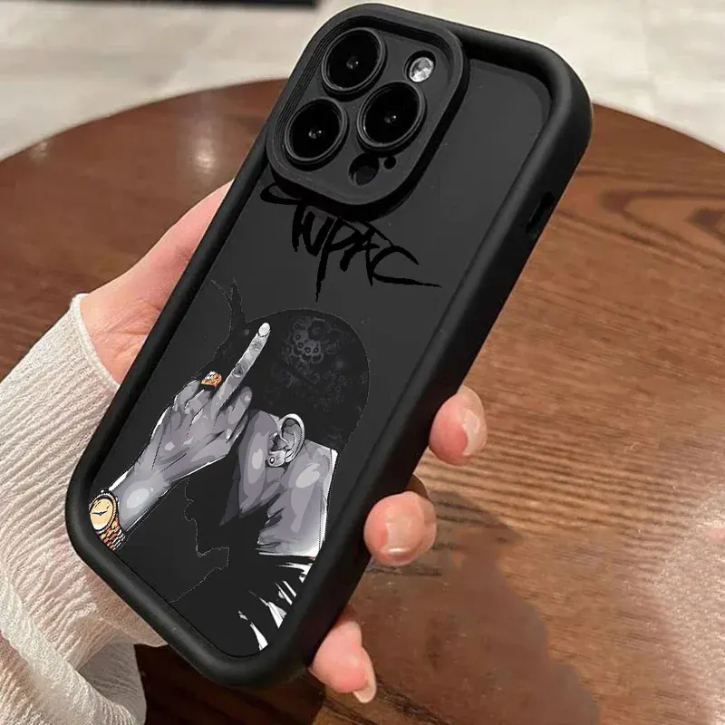 2PAC Rapper Tupac Phone Case for iPhone 16 Cases iPhone 15 14 13 12 Mini 11 Pro Max 16 Plus XS 15Pro Shockproof Back Cover 2-PAC