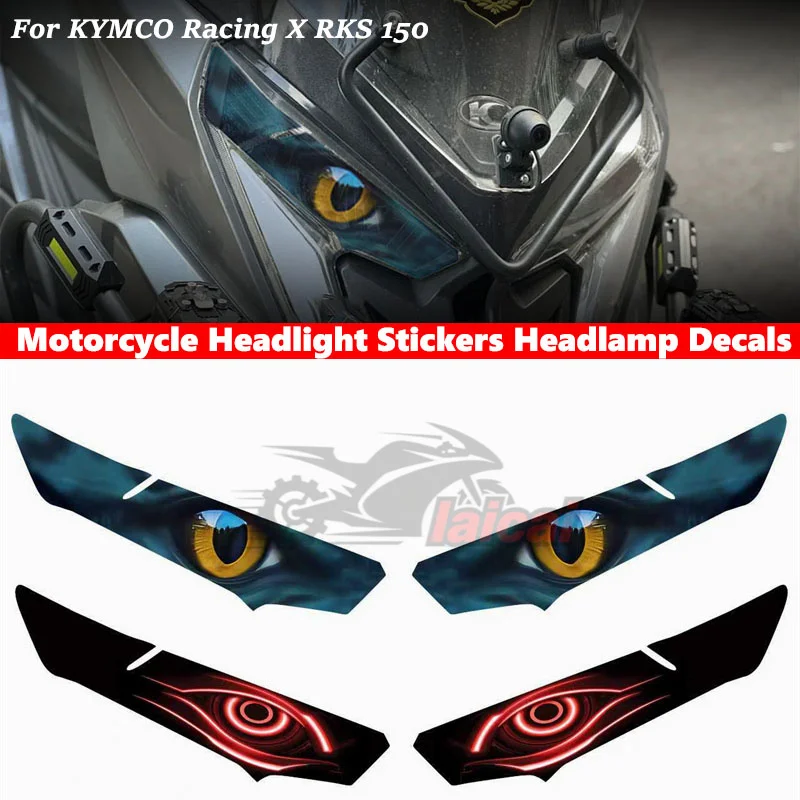 Headlight Sticker Waterproof Motorcycle Decals for Kymco Racing X RKS 150 Accessories Head Light Motorbike Stickers