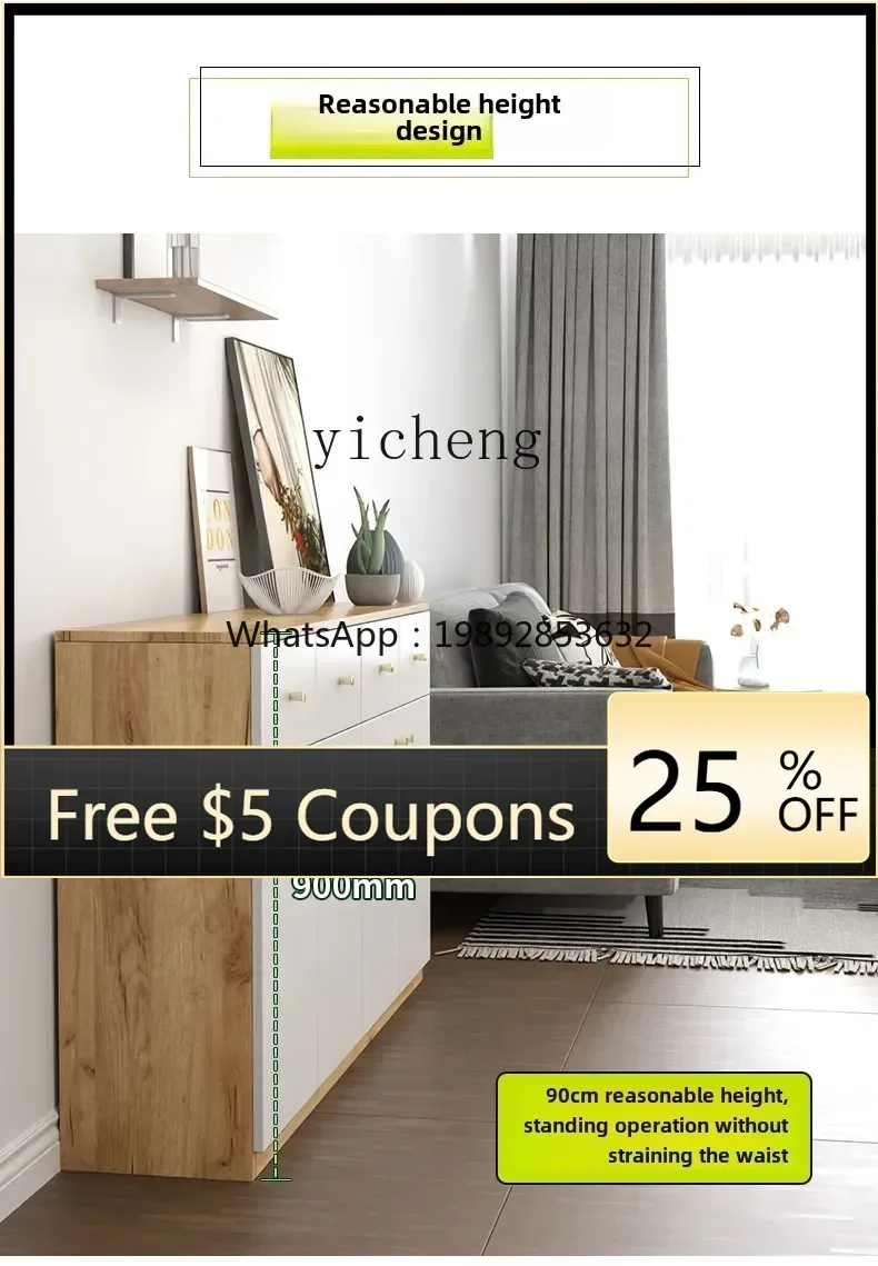 

XLL Modern Simple Side Cabinet Solid Wood Multifunctional Locker Living Room Snack Tea Cabinet Storage Cabinet