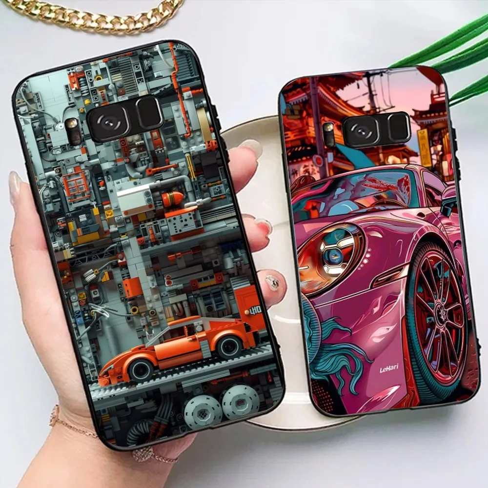 Building Block Car Metallic Aurora Phone Case For Samsung Galaxy A52 A12 A51 S21 Edge S22ULTRA S23 S20LITE Plus Ultra Black Cove