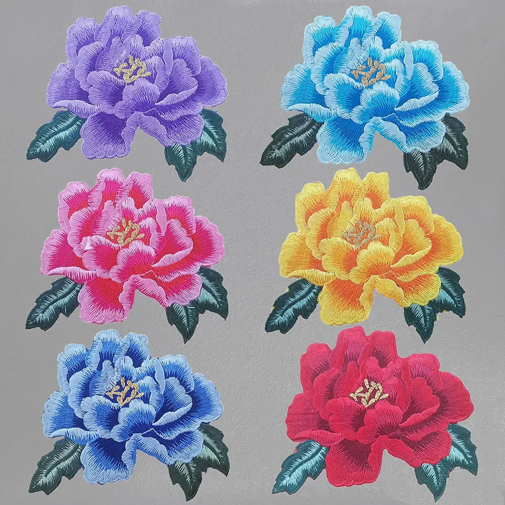 Wholesale sales of 1 piece three-dimensional embroidery flower ironing decorate clothes Repair hole Hot melt adhesive Patch