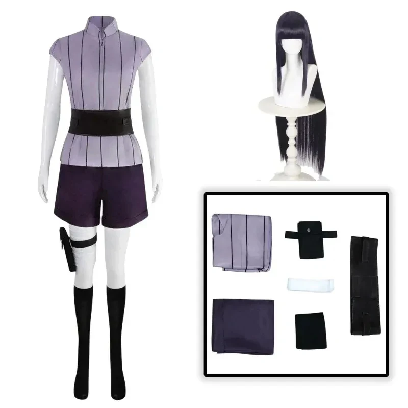 

♥Halloween Cosplay Costume Hyuga Hinata Women Outfits Carnival Party Suit Hyuuga Ninja er Purple Long CuteNew 2026 Topspeed Cos
