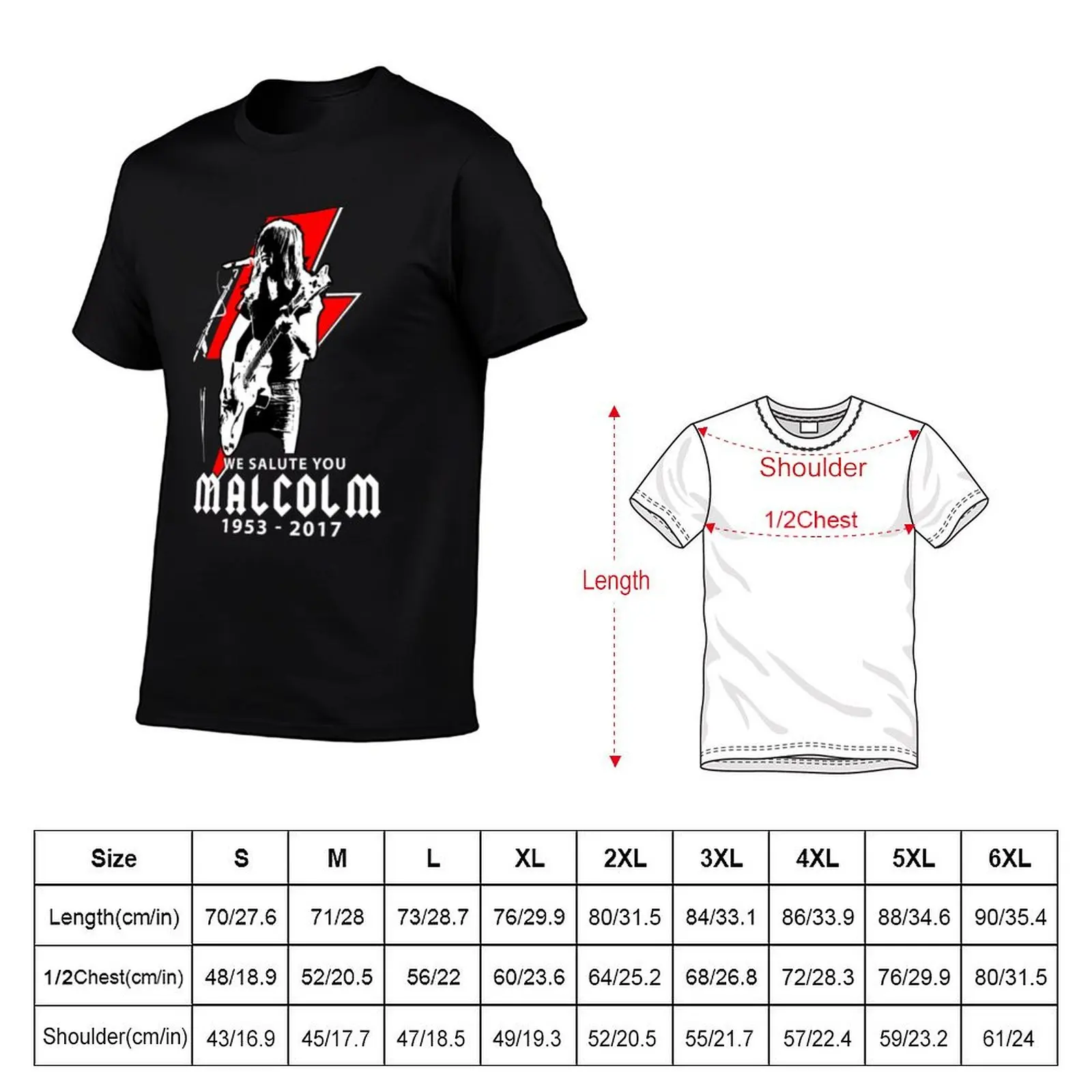 Malcolm Young Malcolm Young - We Salute You T-Shirt luxury designer anime men tshirt