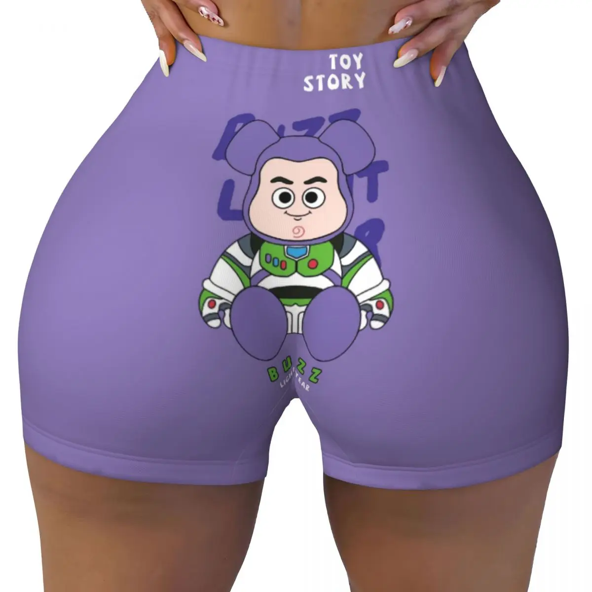 

Custom Toy Story Cartoon Volleyball Biker Gym Shorts for Women Buzz Athletic Workout Yoga Shorts