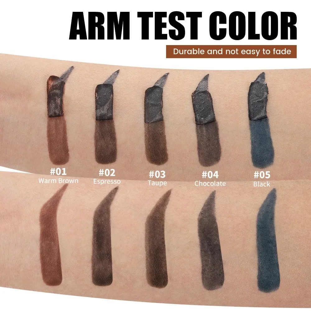 5 Color Peel-off Eyebrow Gel Cream Quick-Drying Lasting Tearing Eyebrow Dye Glue Waterproof Brow Tattoo Eyebrow Enhancer Tint