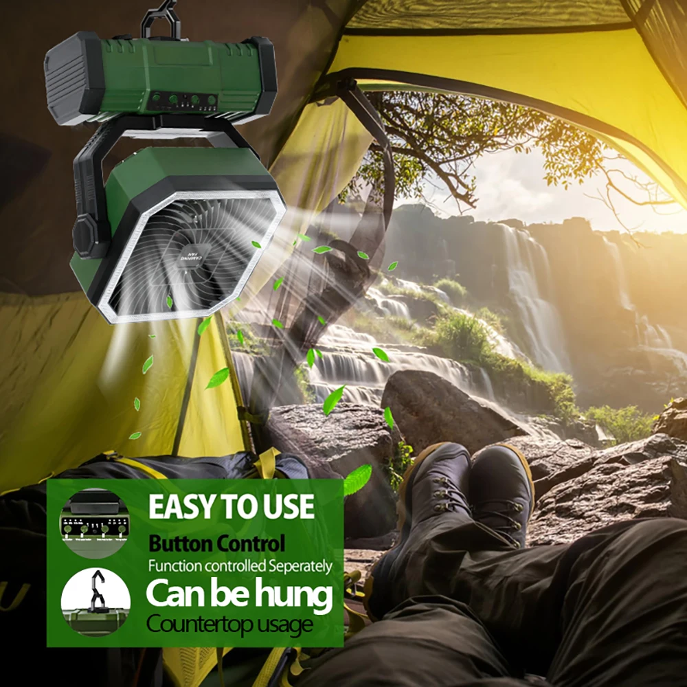 ポータブル屋外キャンプファン Bluetoothスピーカーと - Outdoor Camping Ventilator のレビューと価格